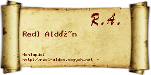 Redl Aldán névjegykártya
